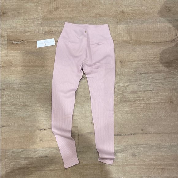 Pink Ribbed Leggings - Picture 4 of 4